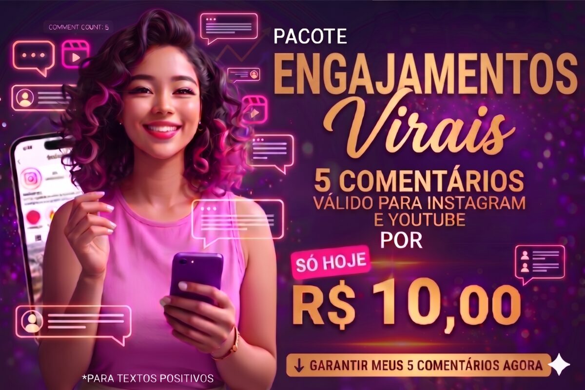 5 comentários virais para Instagram e YouTube por R$ 10